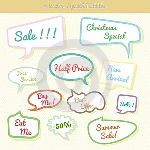 Collection of colorful speech bubbles Dialog Set