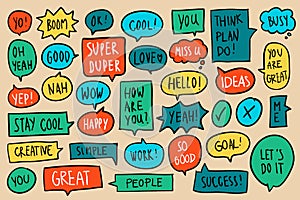 Collection of colorful speech bubbles vector