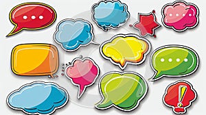 Collection Of Colorful Speech Bubbles Vector illustration