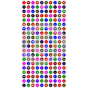 Collection of colorful universal icons