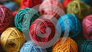 A Collection of Colorful Yarn.AI generated image photo