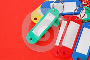 Collection of a colourful key fobs.