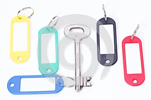 Collection of a colourful key fobs.