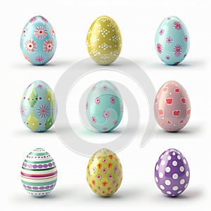 Collection of coloutful easter eggs