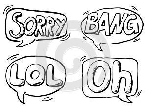 collection of comic style speech bubbles