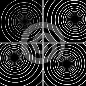 Collection of concentric Lines. Spiral Background. Volute Hypnosis Circular. photo