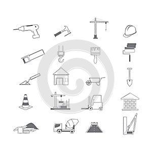 collection of construction icons. Vector illustration decorative design