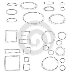 Collection of cool stylized black and white frames. Vector illustration