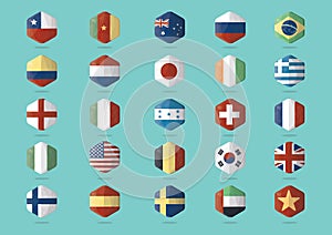 collection of country flags. Vector illustration decorative design photo