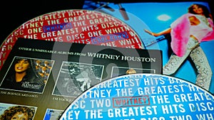 Collection of covers and cd inserts of the American singer and actress Whitney Houston. She remains one of the best-selling music