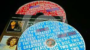 Collection of covers and cd inserts of the American singer and actress Whitney Houston. She remains one of the best-selling music