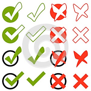 Collection of cross and hook - green and red