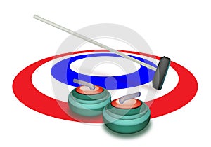 A Collection of Curling Stones on Ice