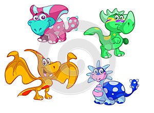 Collection of cute baby dino's