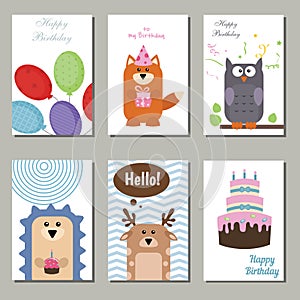 Collection of cute Birthday cards.