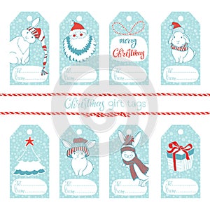 Collection of cute christmas gift tags