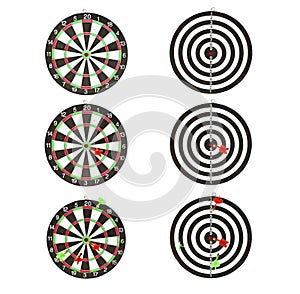 Collection of dartboards isolated photo