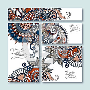 Collection of decorative floral greeting cards in