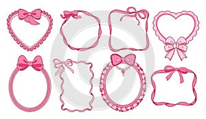 Collection of Decorative Pink Frames with Bows