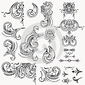 Collection of decorative vector flourishes for design