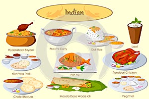 Collection of delicious Indian food