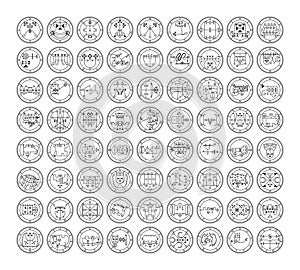 Collection of demon symbols and their sigils. Occult sings set. Vector illustration. photo