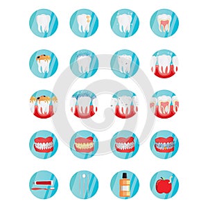collection of dental icons. Vector illustration decorative design