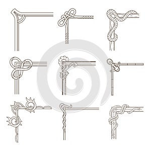 Collection of design corners for old frame. Retro design element for invitations, banners or labels