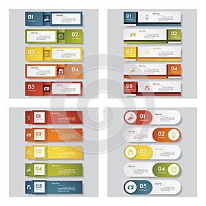 Collection of 4 design template/graphic layout. Vector.