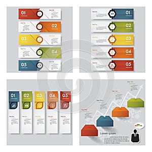 Collection of 4 design template/graphic layout. Vector.