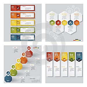 Collection of 4 design template/graphic layout. Vector.