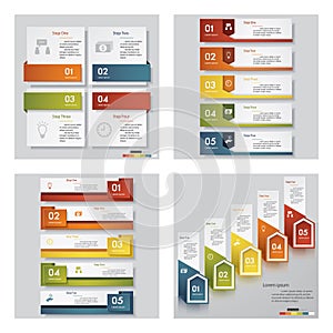 Collection of 4 design template/graphic layout. Vector.