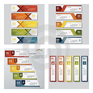 Collection of 4 design template/graphic layout. Vector.