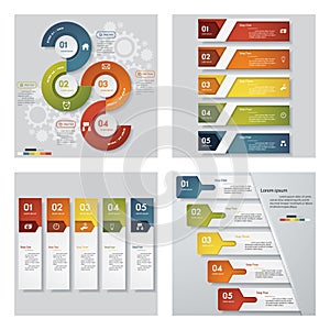 Collection of 4 design template/graphic layout. Vector.