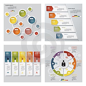 Collection of 4 design template/graphic layout. Vector.