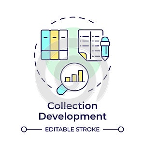 Collection development multi color concept icon