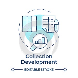 Collection development soft blue concept icon