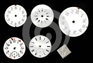 Collection. The dial of the old clock. enamelled discs manual and pocket watches.