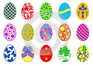 Collection of different easter eggs