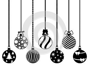 Collection of different hanging Christmas decorations