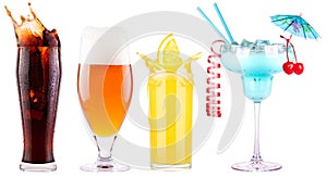 Collection of different images alcohol isolated