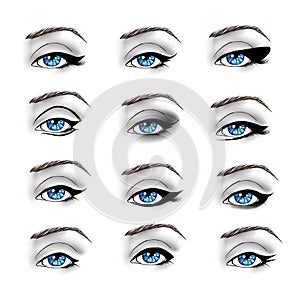 Collection of different make up eyeliners
