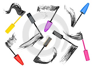 Collection of different mascara brush strokes