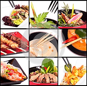 Collection of different meat dishes photo