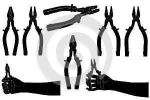 Collection of different pliers