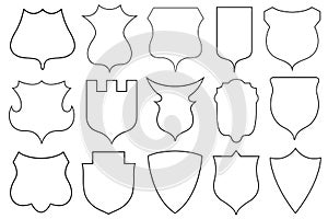 Collection of different shields illustration