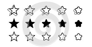 collection of different star shape icon element