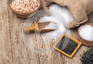 Collection of different types of salt