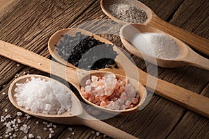 Collection of different types of salt