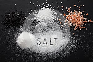 Collection of different types of salt